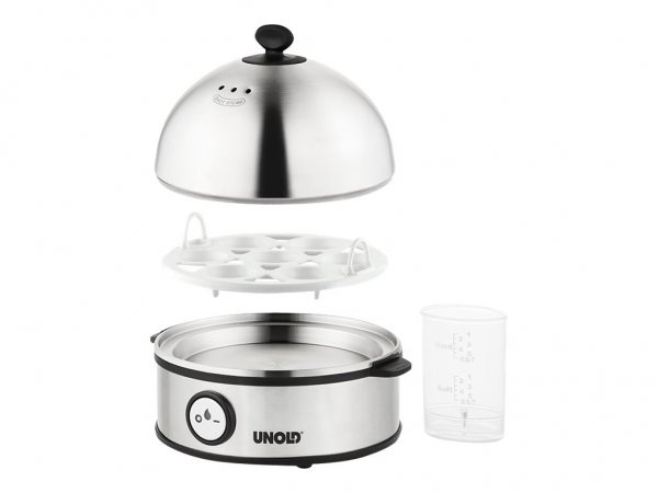 UNOLD 38626 - 7 uovo/uova - Acciaio inox - Acciaio inox - Pulsante - 0,8 m - Nero - Acciaio inox