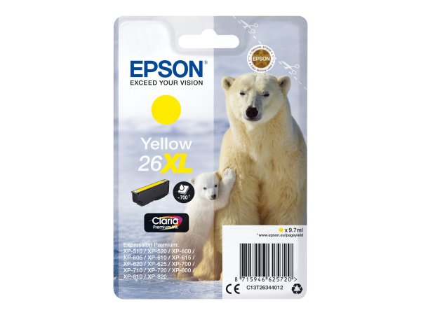 Epson Polar bear Cartuccia Giallo XL - Resa elevata (XL) - Inchiostro a base di pigmento - 9,7 ml -