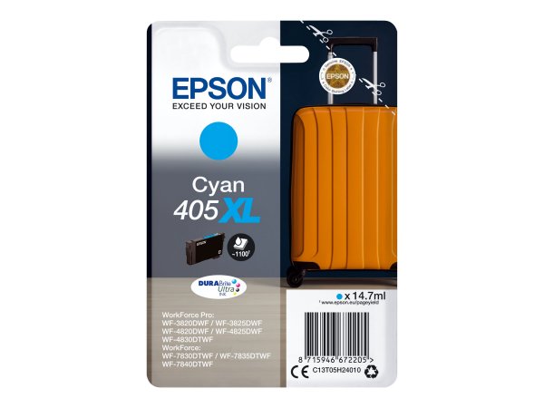 Epson Singlepack Cyan 405XL DURABrite Ultra Ink - Resa elevata (XL) - Inchiostro a base di pigmento