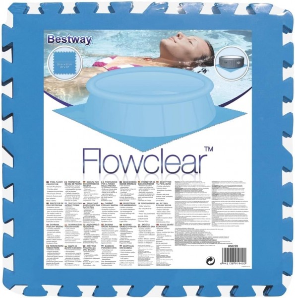 Bestway 58220-2 Tappeto base per piscina da 50X50 cm, 9 pezzi