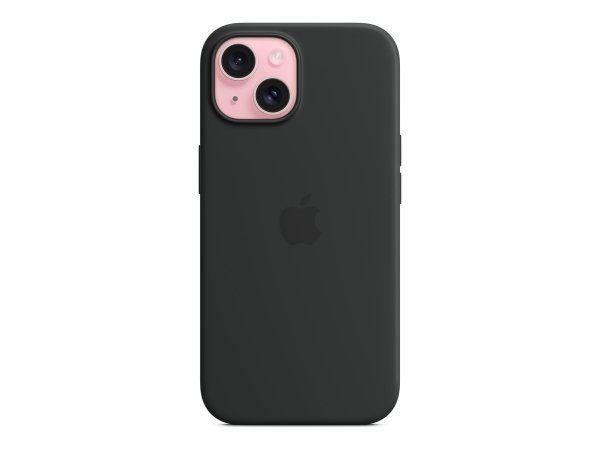 Apple Silikon Case iPhone 15 mit MagSafe schwarz