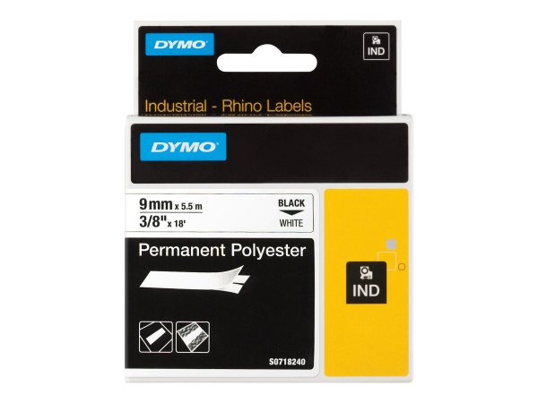 Dymo Poliestere Permanente IND - Nero su bianco - Multicolore - Poliestere - -40 - 150 °C - UL 969 -