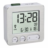 TFA 60.2545.54 - Digital alarm clock - Rectangle - Silver - Plastic - -9 - 50 °C - F,°C