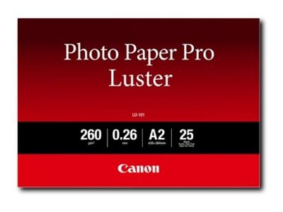 Canon Carta fotografica Luster PRO LU-101 A2 - 20 Fogli - 260 g/m² - A2 - Bianco - 25 fogli