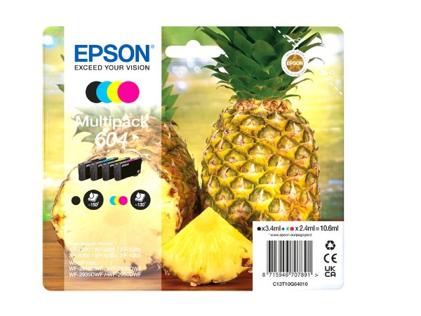 Epson 604 - Resa standard - 3,4 ml - 2,4 ml - 4 pz - Confezione multipla