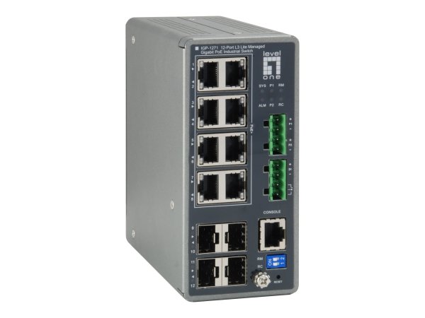 LevelOne IGP-1271 - Switch - L3 Lite - managed - 8 x 10/100/1000 PoE+ - Interruttore - Filo di rame