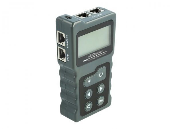 Delock Tester LCD per cavi RJ45 / PoE / DC - Mini Stilo AAA - 69 mm - 125 mm - 28 mm - dC