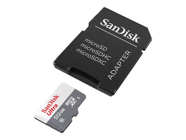 SanDisk Ultra microSD - 512 GB - MicroSDXC - Classe 10 - UHS-I - Grigio - Rosso