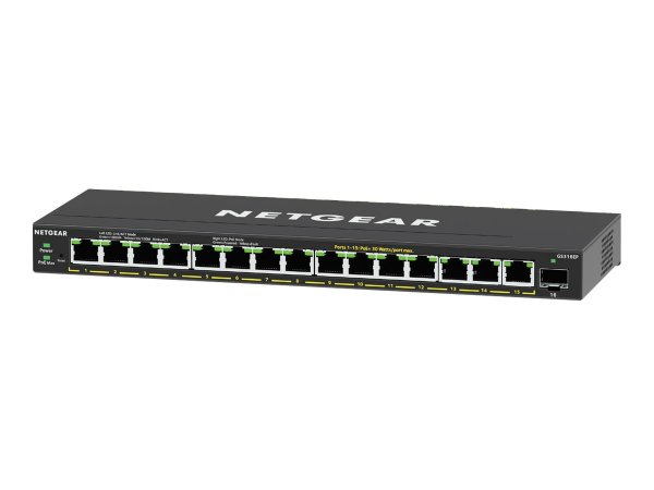 Netgear GS316EP-100PES - Gestito - Gigabit Ethernet (10/100/1000) - Full duplex - Supporto Power ove