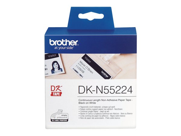 Brother Rotolo di carta non adesiva a lunghezza continua originale DK-N55224 – Nero su bianco da 54