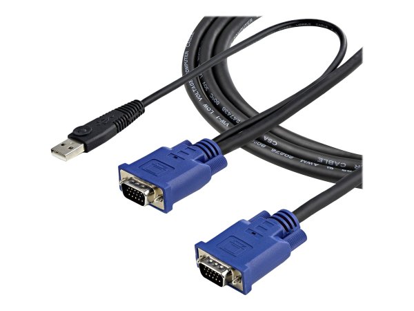 StarTech.com Cavo sottile KVM - VGA - USB - 2 in 1 1,3 m c.a. - 3 m - VGA - Nero - USB - USB A + VGA