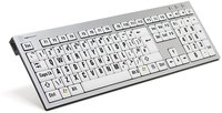 Logickeyboard XLPrint - Full-size (100%) - Cablato - USB - QWERTY - Alluminio