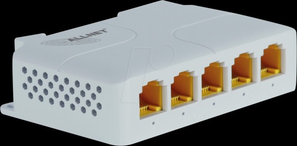 ALLNET Switch unmanaged 5 Port• 5x GbE• PoE Budget 85W• 1x bt out 3x af/at out - Interruttore - Filo