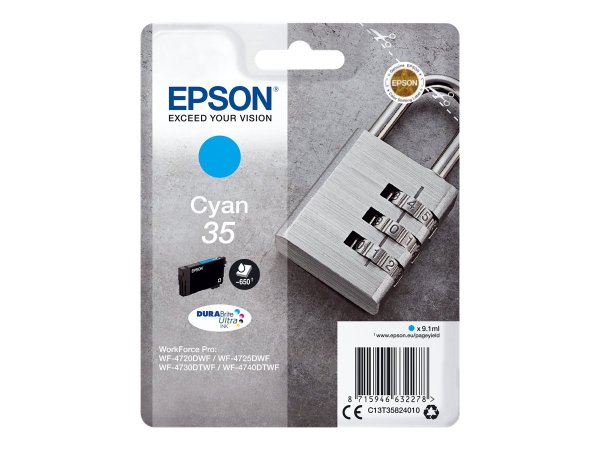 Epson Padlock Singlepack Cyan 35 DURABrite Ultra Ink - Resa standard - 9,1 ml - 650 pagine - 1 pz