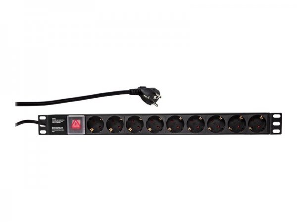 LogiLink PDU9C02 - Verticale - Alluminio - Nero - 9 presa(e) AC - 2 m - 250 V