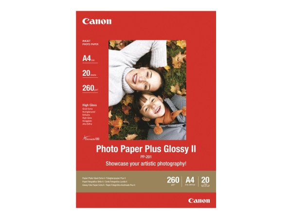 Canon Carta fotografica Plus Glossy II PP-201 3,5 x 3,5" - 20 fogli - Lucida - 265 g/m² - Bianco - 2