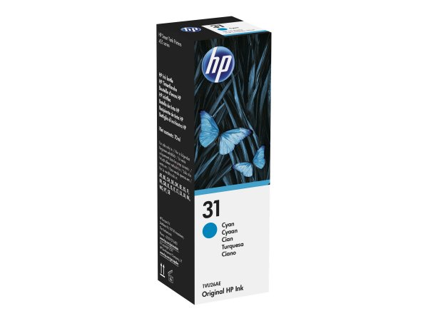 HP 31 70-ml Cyan Original Ink Bottle - Ciano - HP - HP Ink Tank 310 - HP Ink Tank Wireless 410 - HP