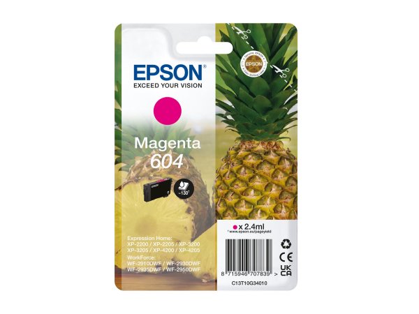 Epson 604 - Resa standard - 2,4 ml - 604 pagine - 1 pz - Confezione singola