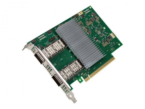 Intel E810-2CQDA2 - Interno - Cablato - PCI Express - Fibra - 200000 Mbit/s - Verde - Grigio