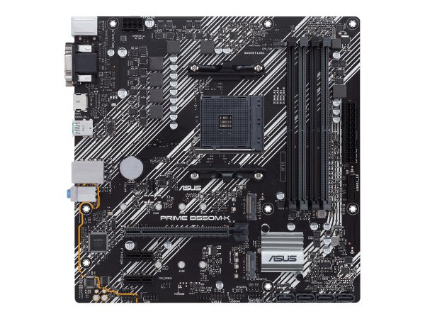 ASUS PRIME B550M-K - AMD - Socket AM4 - AMD Ryzen 3000 Series - DDR4-SDRAM - 128 GB - DIMM