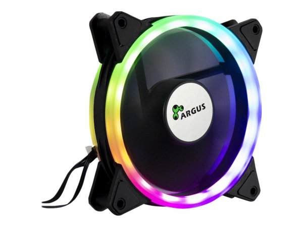 Inter-Tech RS-04 RGB - Ventilatore - 12 cm - 1200 Giri/min - 22 dB - 59,47 pdc/min - Nero