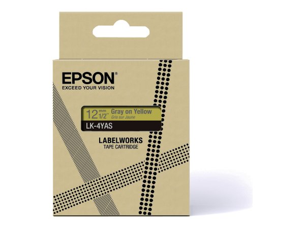 Epson LK-4YAS - Grigio - Giallo - Trasferimento termico - LabelWorks LW-C410 - 1,2 cm