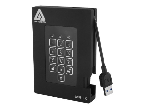 Apricorn Aegis Padlock Fortress 1TB - 1000 GB - 3.2 Gen 1 (3.1 Gen 1) - 5400 Giri/min - Nero