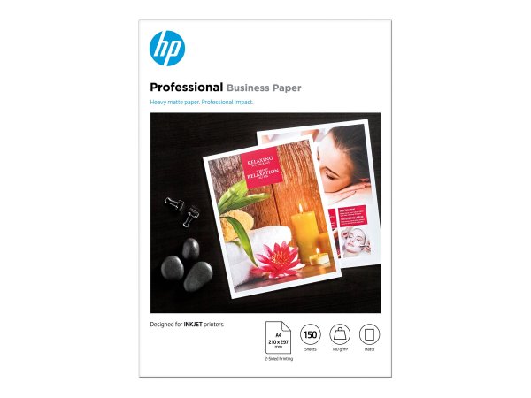 HP Carta opaca Professional Business - 180 g/m2 - A4 (210 x 297 mm) - 150 fogli - Stampa inkjet - A4