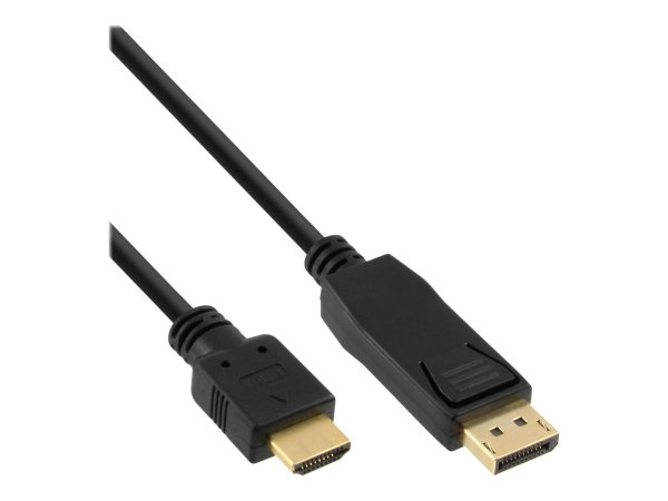 InLine Cavo DisplayPort M a HDMI M - 0,5m - Audio - HDTV - FullHD - DP1.1 - dorato