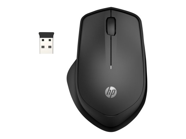 HP 280 Silent Wireless Mouse - Mano destra - Ottico - RF Wireless - Nero