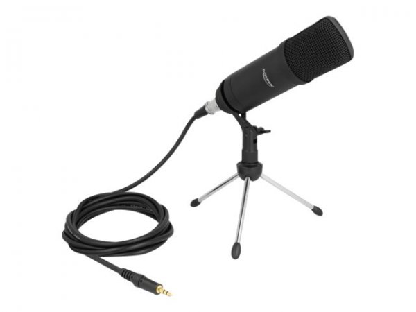 Delock Microfono Podcasting professionale per computer con connettore XLR e jack stereo a 3 pin masc