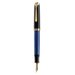 Pelikan M600 - Nero - Blu - Oro - Sistema di riempimento integrato - Oro - Pennino per corsivo - Oro