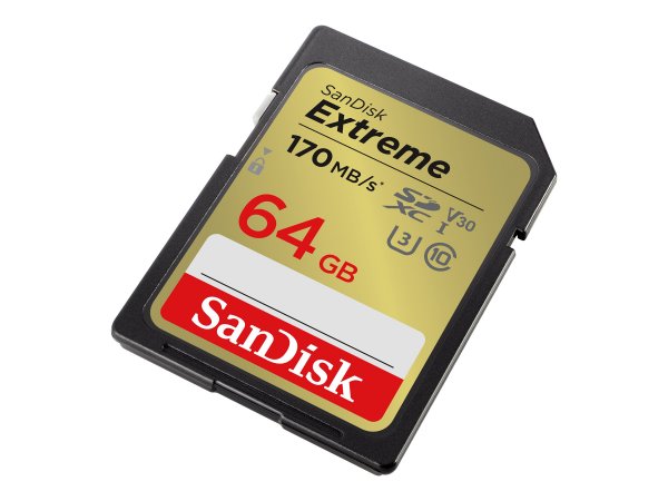 SanDisk Extreme - 64 GB - SDXC - Classe 10 - UHS-I - 170 MB/s - 80 MB/s