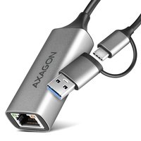 AXAGON ADE-TXCA Gigabit Ethernet Adapter USB-C+ USB-A - titangrau - Nic - 1000 Mbps