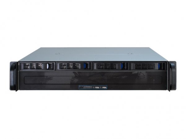 Inter-Tech IPC 2U-2404S - Supporto - Server - Nero - Argento - Mini-ITX - uATX - Acciaio - 2U