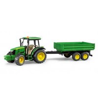 Bruder John Deere 5115 M with tipping trailer - Modellino di trattore - Plastica - Nero - Verde - Gi