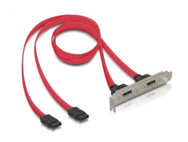 Delock Slotbracket 2x internal SATA > 2x eSATA external - eSATA - 2 x SATA 7-pin