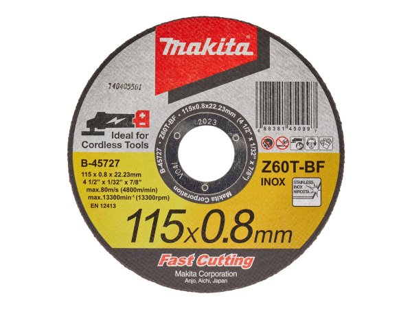 Makita B-45727 - Disco per tagliare - Centro piatto - Acciaio inossidabile - Acciaio - Makita - 2,22