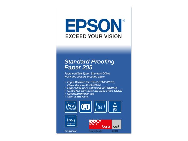 Epson Standard Proofing Paper - in rotoli da 43,18cm (17'') x 50m. - 50 m - 43,2 cm - 43,2 cm (17")