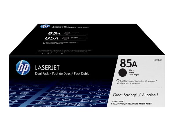 HP Confezione da 2 cartucce originali di Toner nero LaserJet 85A - 1600 pagine - Nero - 2 pz