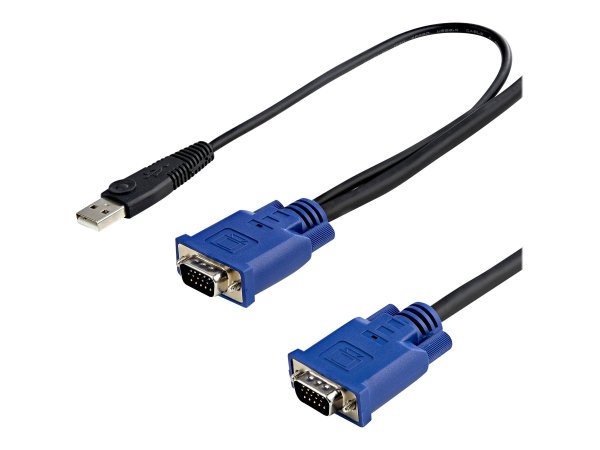 StarTech.com Cavo KVM USB ultra-sottile 2 in 1 4,5 m - 4,6 m - VGA - Nero - USB - USB A + VGA - VGA