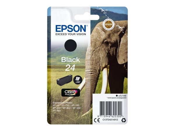 Epson Elephant Cartuccia Nero - Resa standard - Nero - Inchiostro a base di pigmento - 5,1 ml - 1 pz