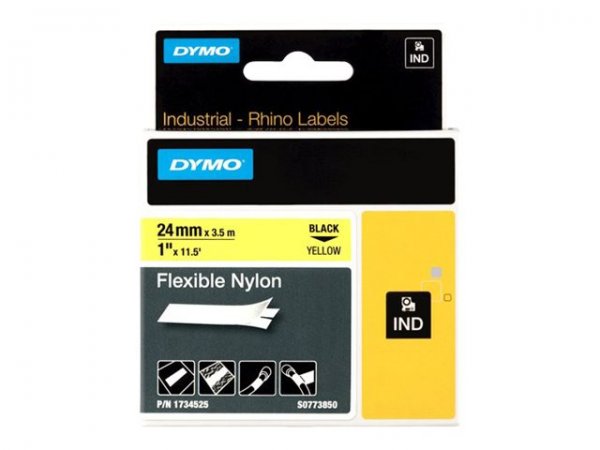 Dymo Nylon Flessibile IND - Nero su giallo - Multicolore - Nylon - -10 - 80 °C - UL 969 - DYMO