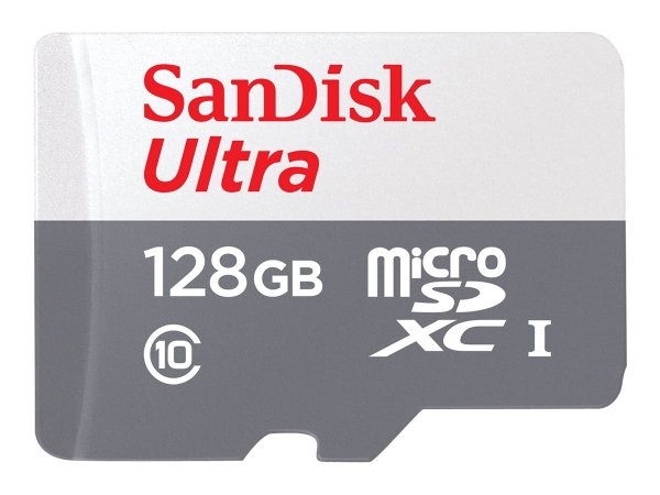 SanDisk Ultra microSD - 128 GB - MicroSDXC - Classe 10 - UHS-I - Grigio - Rosso