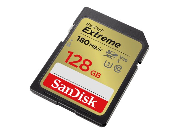 SanDisk Extreme - 128 GB - SDXC - Classe 10 - UHS-I - 180 MB/s - 90 MB/s