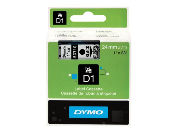 Dymo Schriftband 24mm x 7 m 53710 schwarz auf transparent - Etichette/etichette