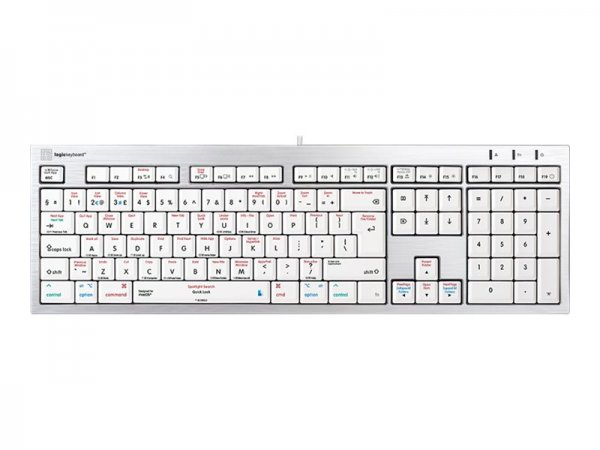 Logickeyboard LKB-OSX-CWMU-UK - Full-size (100%) - USB - Tasto con meccanismo a forbici - QWERTY - L