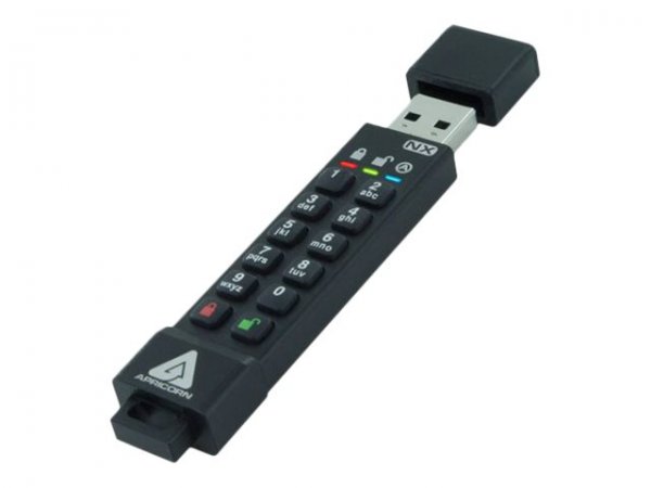 Apricorn Aegis Secure Key 3NX - 16 GB - USB tipo A - 3.2 Gen 1 (3.1 Gen 1) - 77 MB/s - Cuffia - Nero