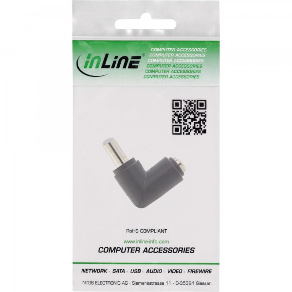 InLine DC Adapter - 5.5x2.5mm DC Plug male/female angled