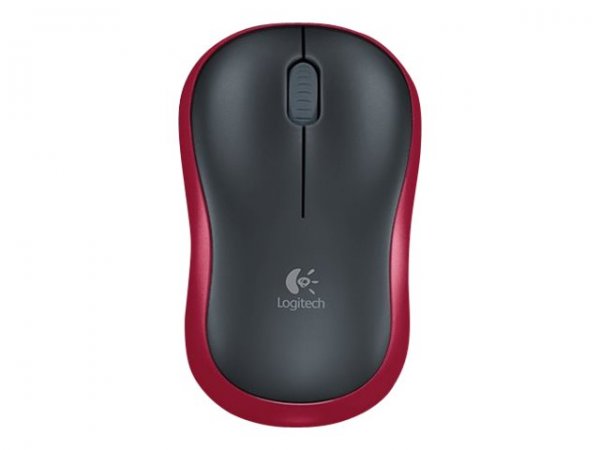 Logitech M185 - Ambidestro - Ottico - RF Wireless - 1000 DPI - Nero - Rosso